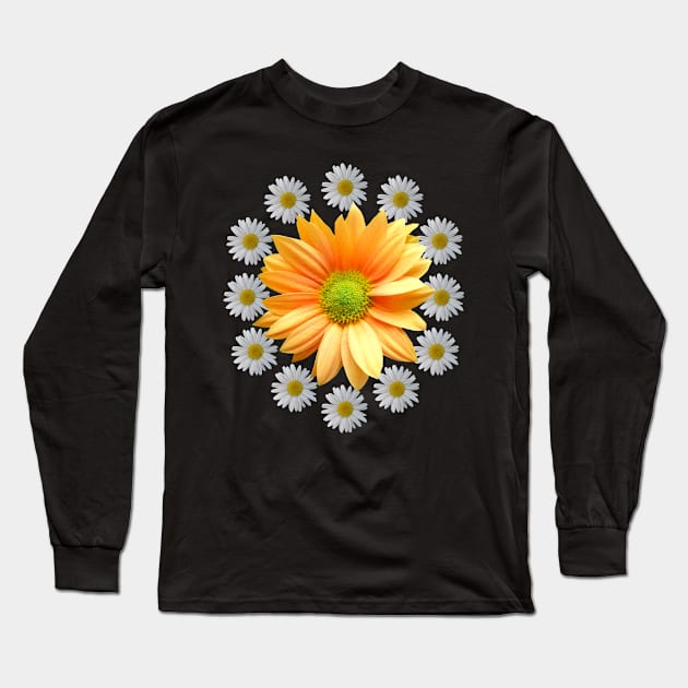 daisy flower daisies bloom floral blooming florets Long Sleeve T-Shirt by rh_naturestyles